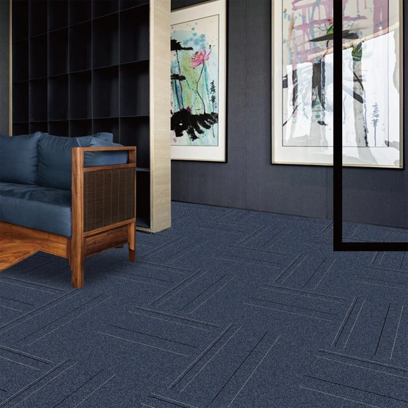 50X50cm Decorative Nylon Carpet Tiles PP Carpet Tiles with Bitumen Backing