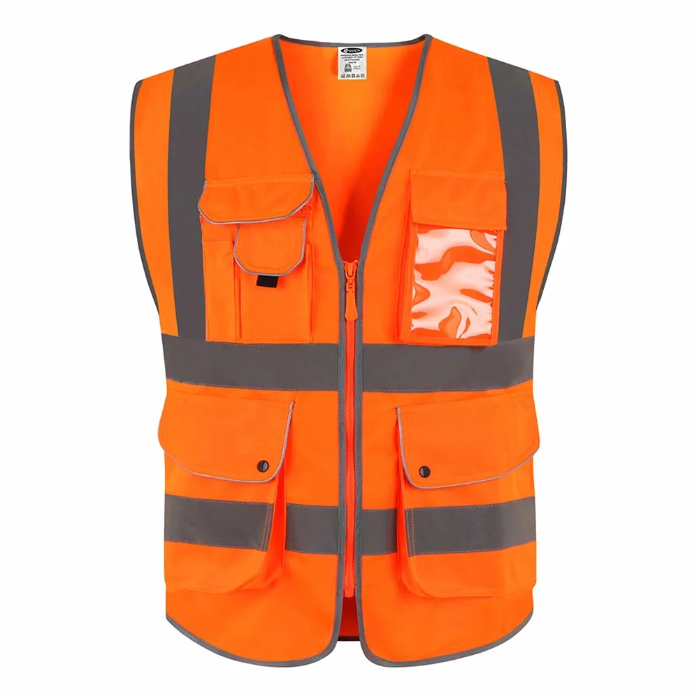 PPE Traffic Safety Pockets Reflective Stripes Clothing Industrial Work Wear for Night Running