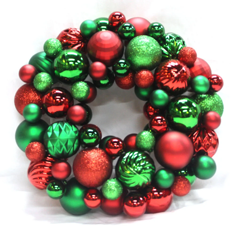 Bola de Natal com base frontal em plástico, graças à coroa vermelha Bauble de 33 cm Porta decoração penduradas Xmas Festival Party decoração