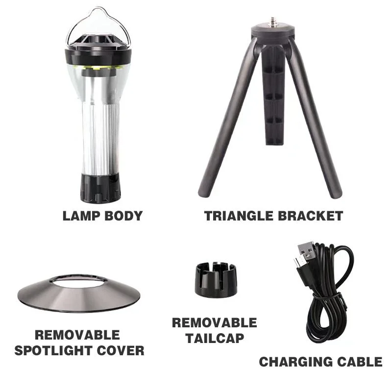 Portable Rechargeable Magnet Mini LED Camping Light Lantern with Stand Tripod Hook