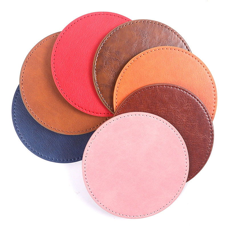 Minimalist Leather Coaster Round Heat Insulation Coffee Tea Cup Mats