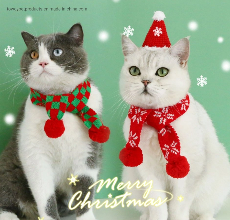 Weihnachten Holiday Hund Strickschal und Hut Haustier Accessoires