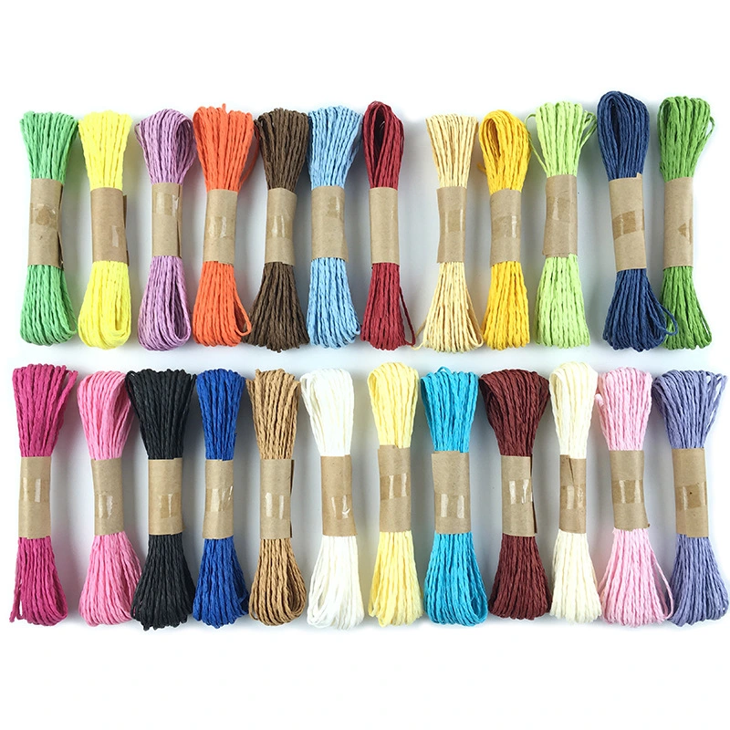 Colorful Slender Lafite Paper Rope Omelet Rugby Christmas Wedding Birthday Festival Omelet Small Gift Packaging Fresh Flower Package Party Decoration Paper Rope