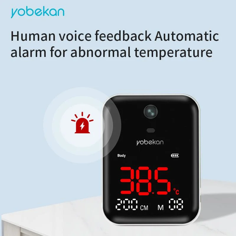 Yobekan 2 metros de largo invierno Distancia baja temperatura de -20 grados Non-Contact Vertical Automática termómetro por infrarrojos Detector