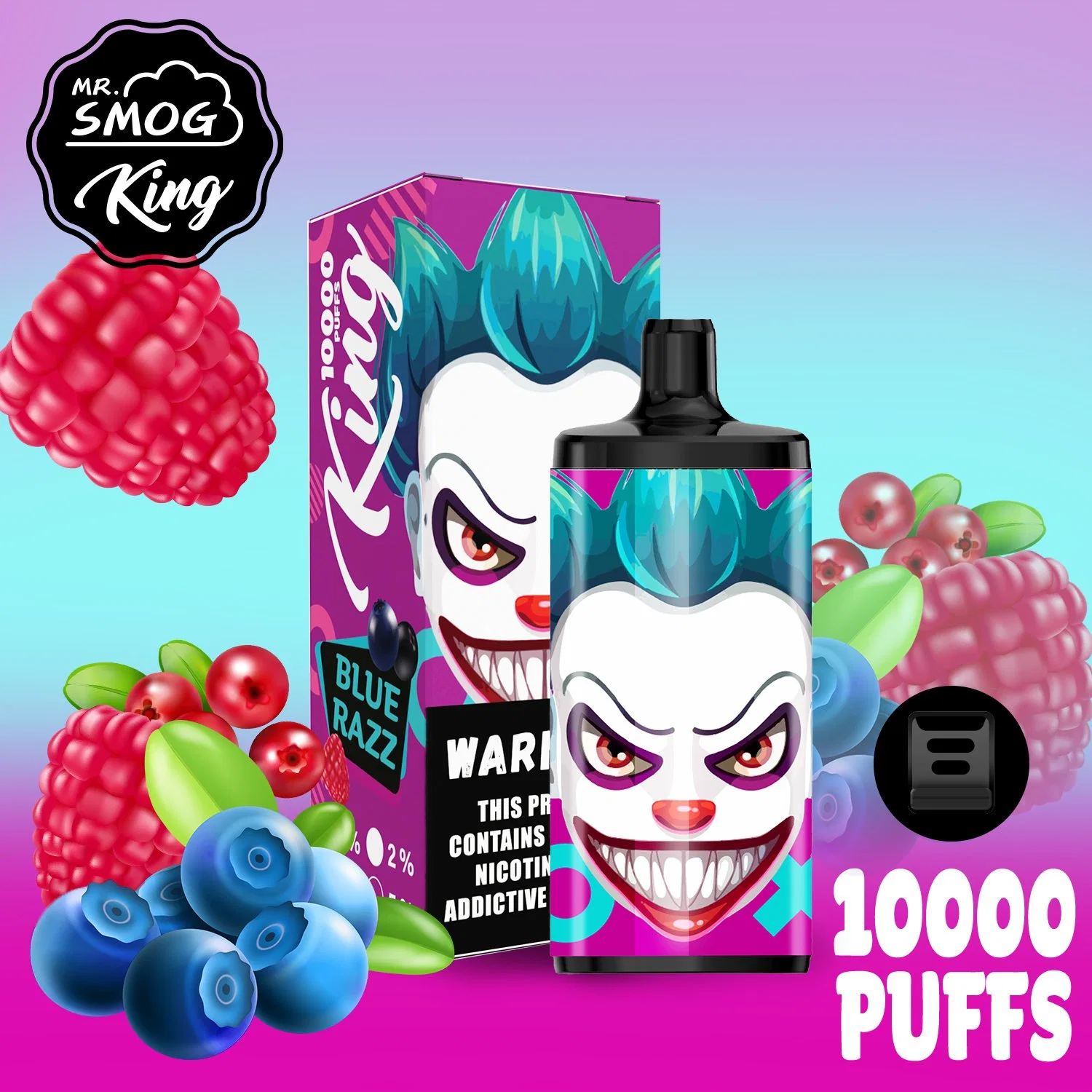 UK EU Poland Spain Germany Cigarette Wape Vapsolo Mr. Smog King 16 Best Taste Flavors 2% 5% Nicotine Salt Vape 10000 Puffs Disposable/Chargeable Vapsolo Mr. Smog Brand