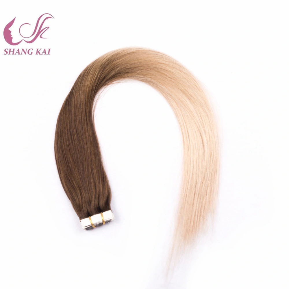 Europa Virgem cutícula cabelo Balayage russo Remy cabelo fita humana Extensões