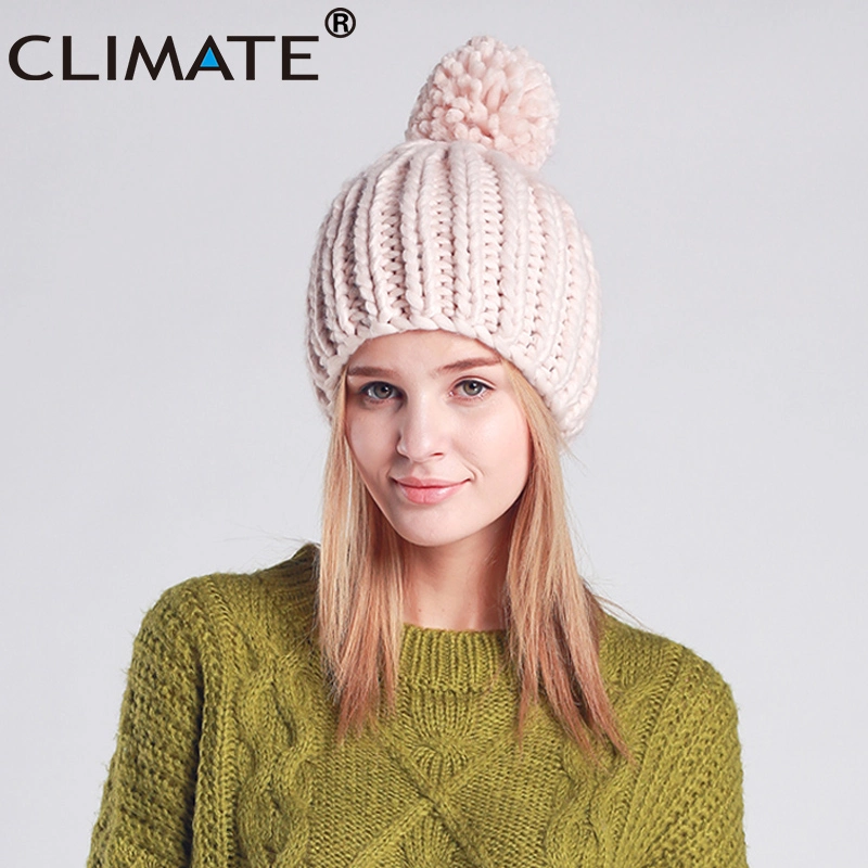 Women Fashion Winter Pompom Balls Beanie Knitted Girls Lady Popular Wholesale Hats Cap