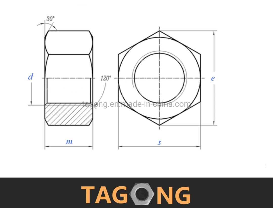 HDG класса 10 M24 с шестигранной головкой и гайки высокой фиксации тяжелых гайки DIN6915