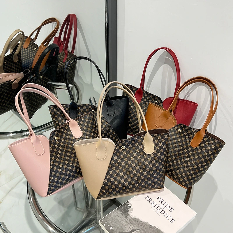 Wholesale Waterproof PU Ladies Handbags Custom Designer Printed Fashion Tote Bags for Women