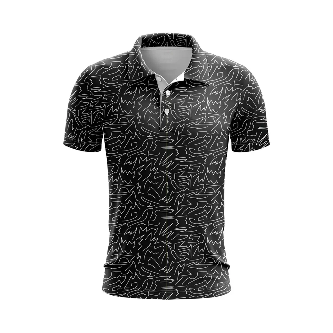T-shirt desportiva personalizada com estampado de poliéster Sportswear sublimado OEM Polo