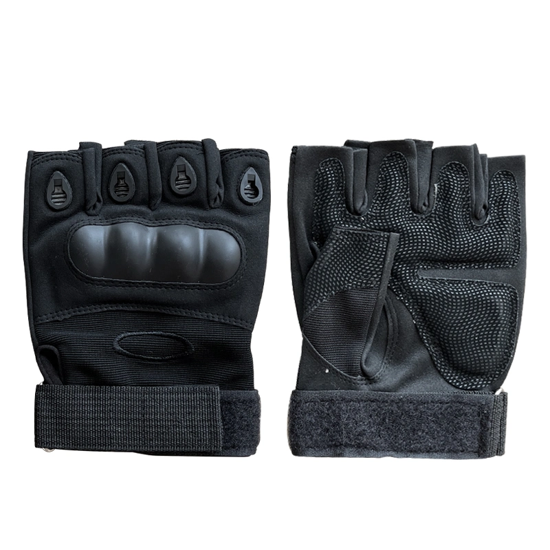 Durable Military Safety Half Fingers Oxford Black Tactical Gloves