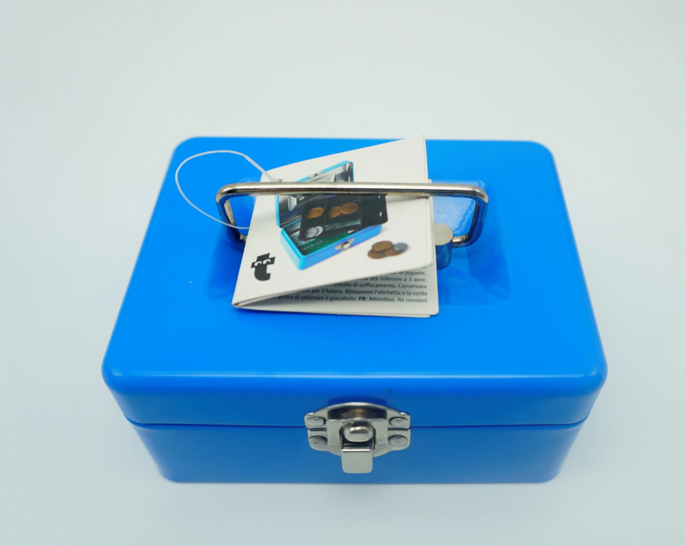 Rectangle Coin Change Piggy Bank with Lock Handle Money Box Tin Box