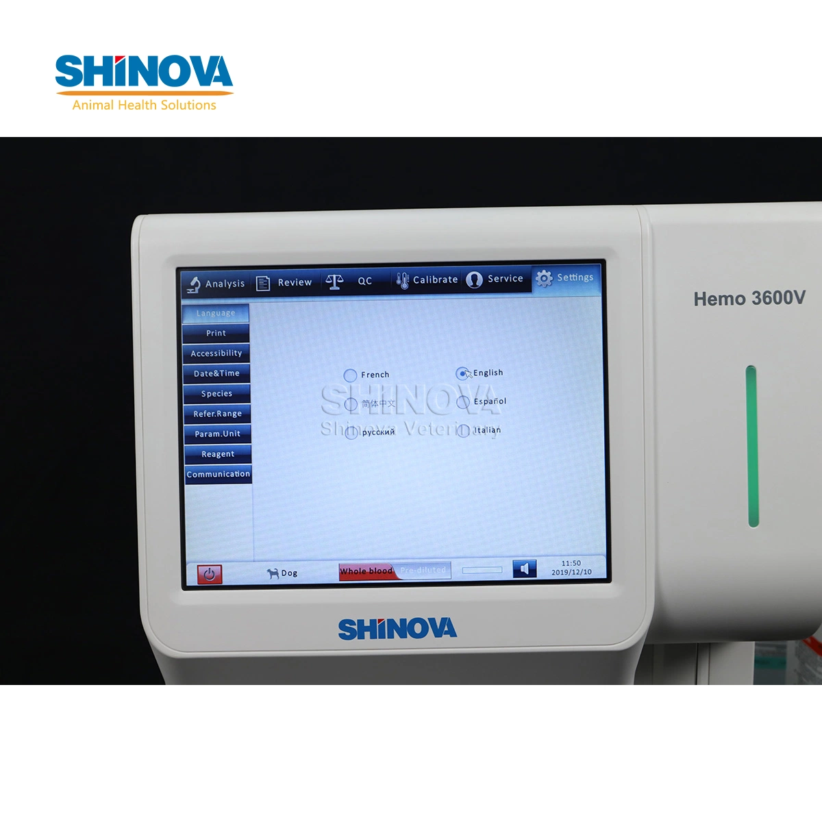 Shinova Automated Veterinary Hematology Analyzer 3 Part Blood Test Medical CBC máquina para 13 animales