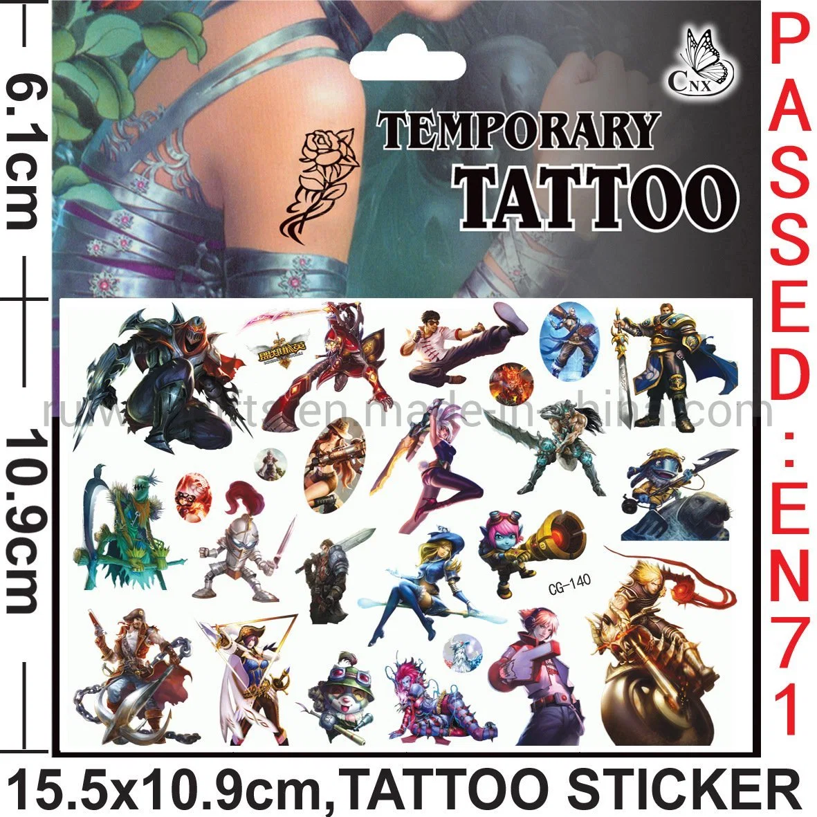 Fashional Waterproof Temporary Tattoo Sticker Body Art (cg067)