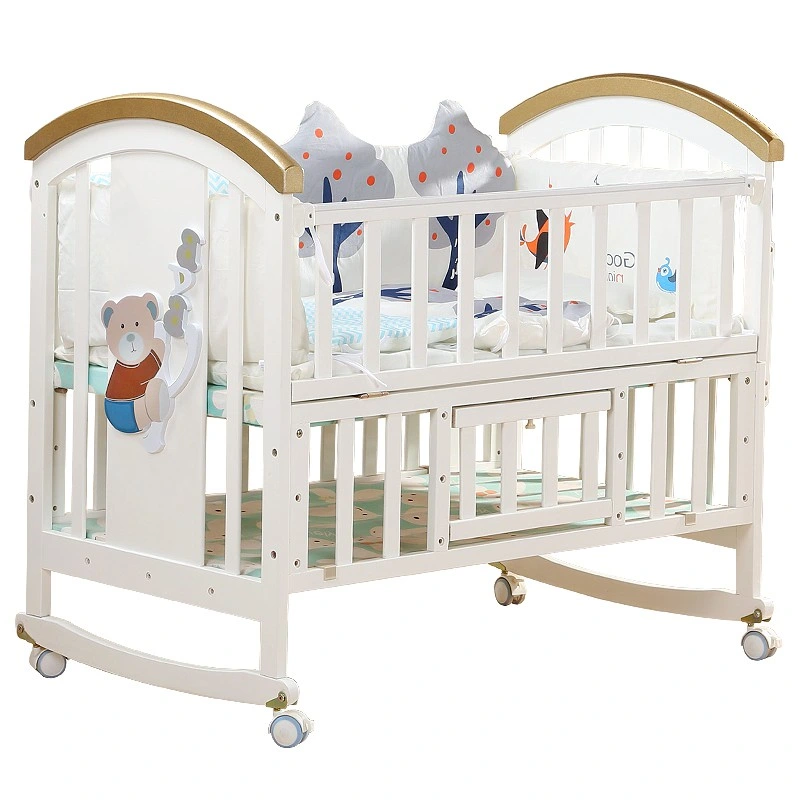 Высококачественная горячая продажа Деревянная свинг Детская кровать крэдл для Новорожденные