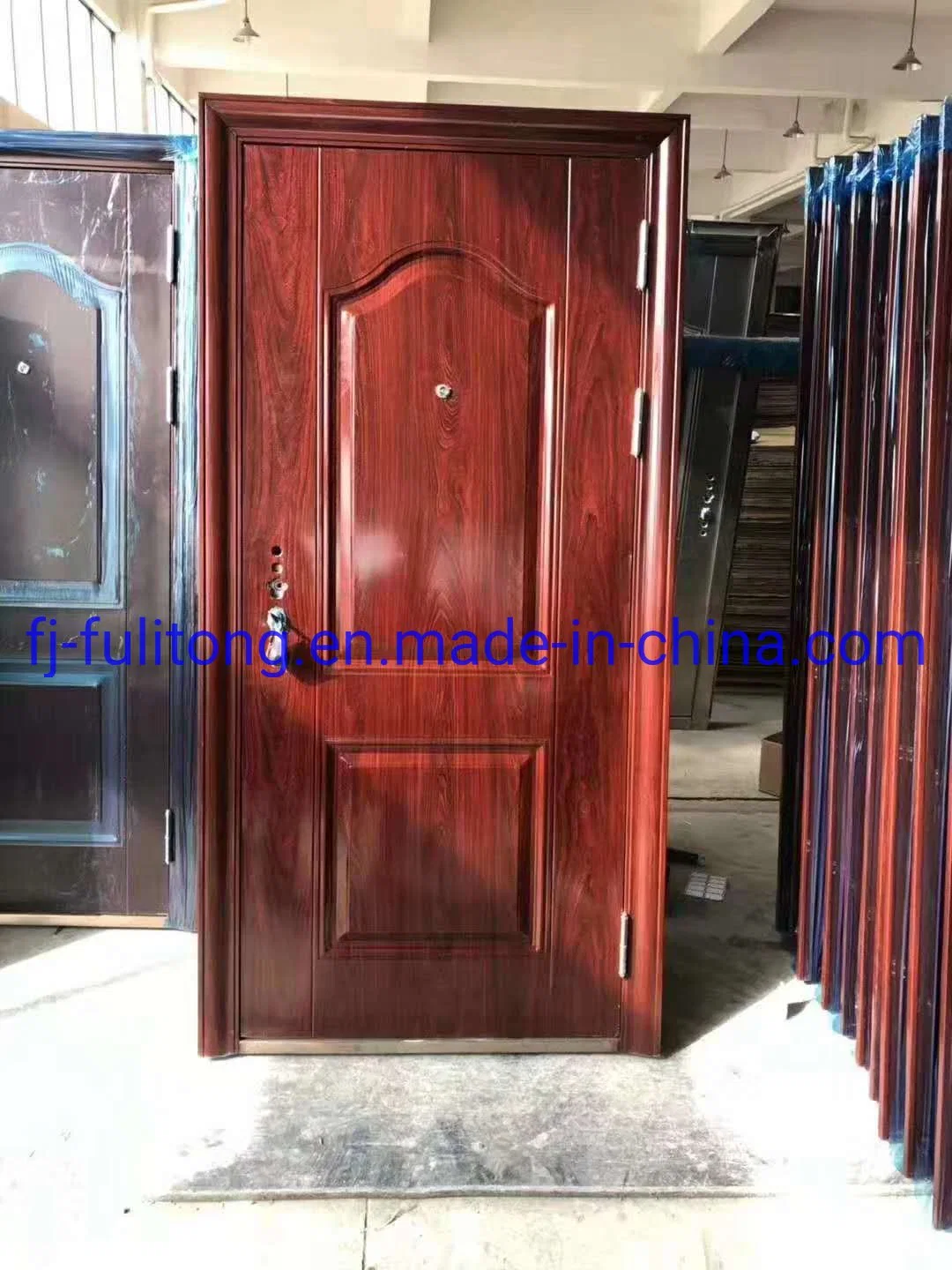 Security Patio Steel Internal Sliding Glass Shutter Wooden Door