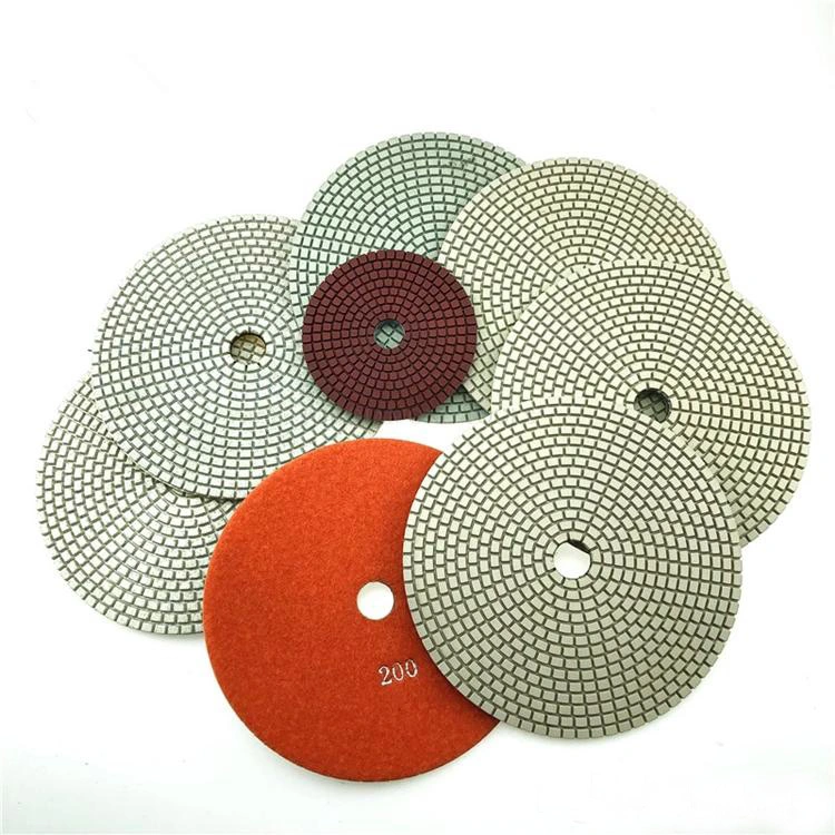 10 Inch D250mm 7 Steps Super Brightness Polishing Pad for Granite Marble Stone Flexible Wet Polishing Pad for Angle Grinder