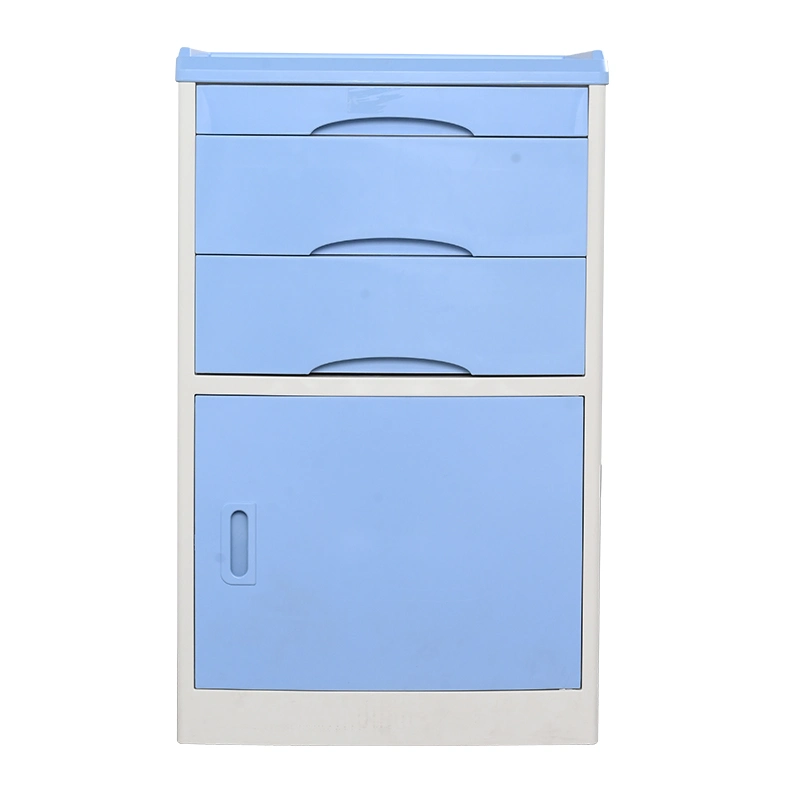 [PS-G01A] Bedside Plastic or Steel Cabinets with Table and Drawers on Casters for Medical and Paitent Use as Hospital Equipment or Furniture