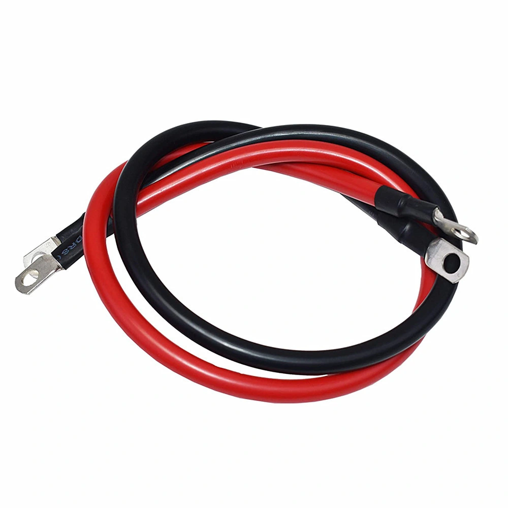 Fils de connexion de l'onduleur fil de batterie personnalisé 4AWG PVC isolé Power Câbles Rouge Noir 60 cm câble allume-cigare/auto