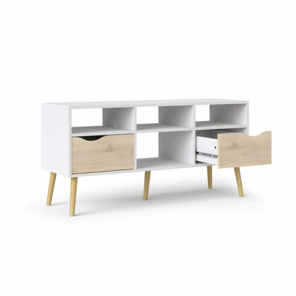 Nova Modern Living Room Home Furniture Cabinet Melamine + Solid Wood TV Stand