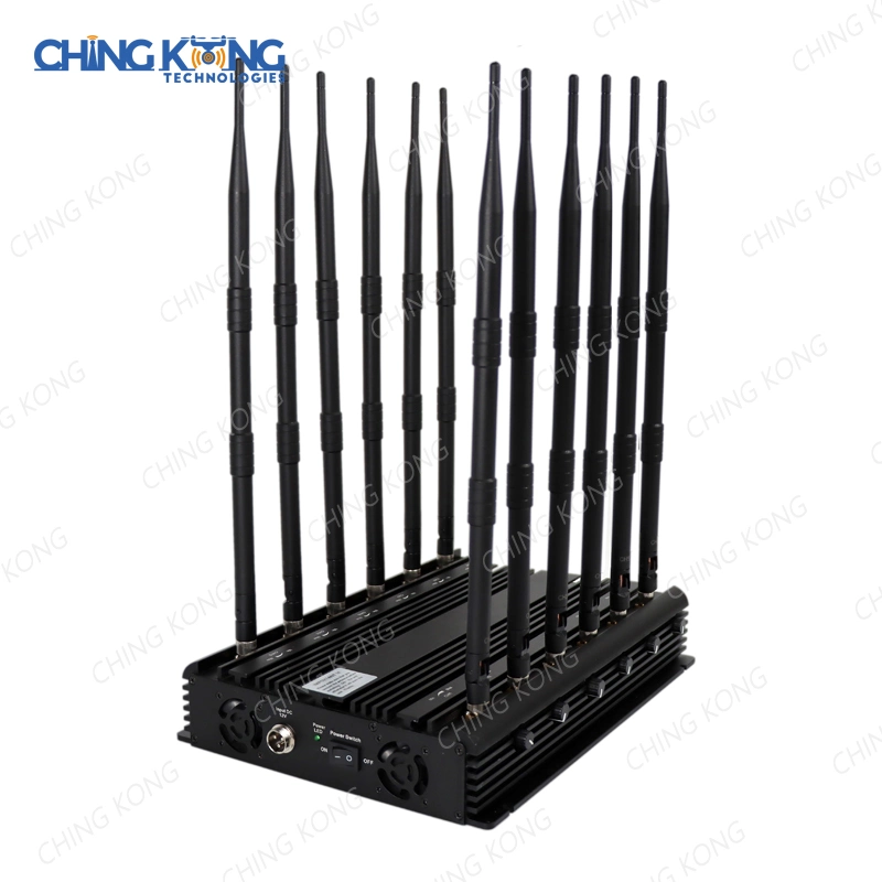 Desktop 12 Antennas Frequency Passen Sie GSM 3G 4G 5G Cell an GPS-Jammer für Telefonanschluss