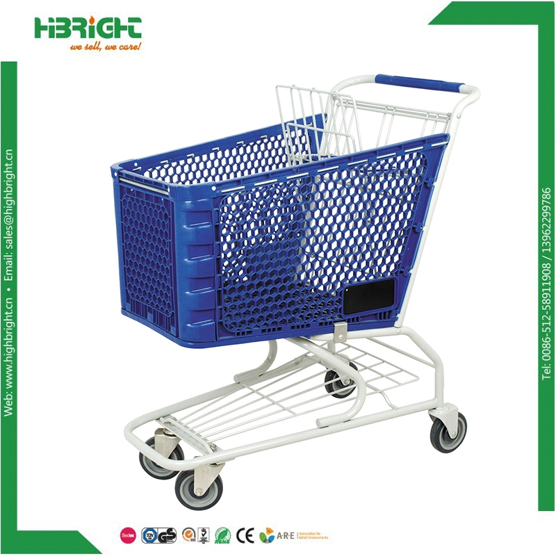 European Supermarket Plastic Shopping Cart Trolley