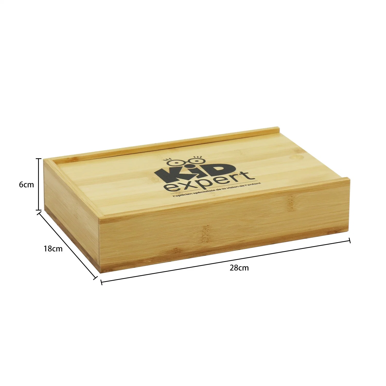 Caja de madera de bambú con tapa deslizante, un pequeño cuadro de recuerdo de almacenamiento de memoria rústicas cajas de madera