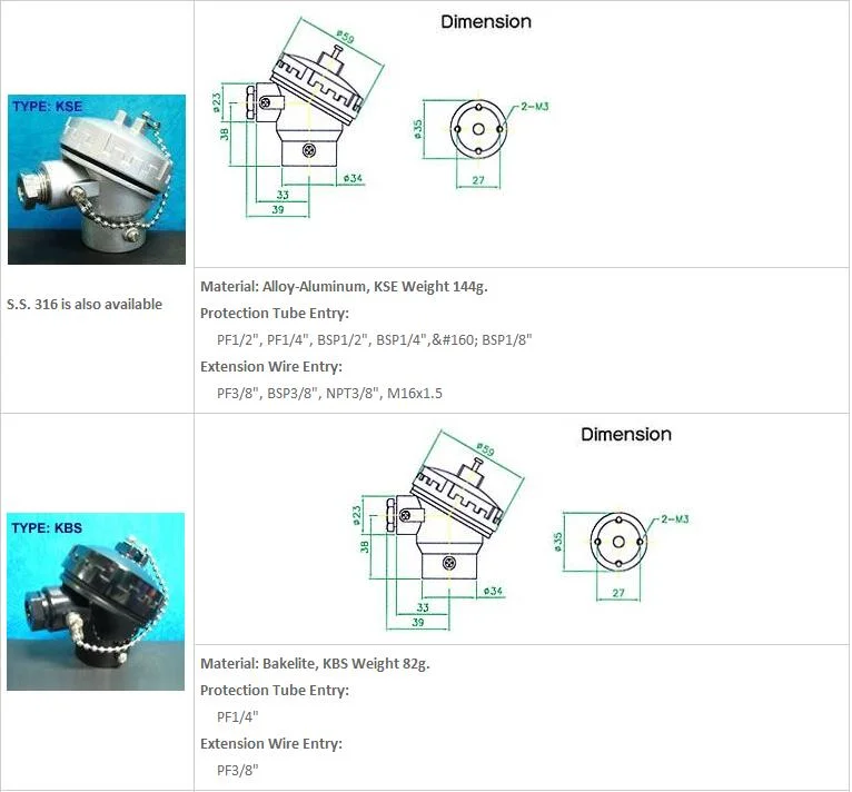 Thermocouple Head or Terminal Block