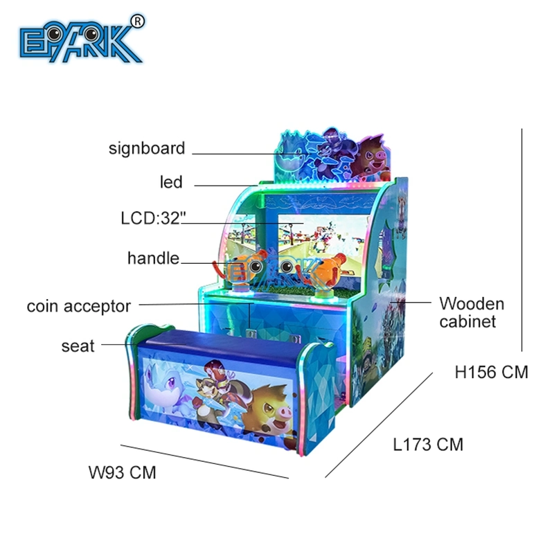 Indoor Coin Operated Frozen Sharpshooter Water Shooting Machine with Seat Arcade Machine Shooting Simulator