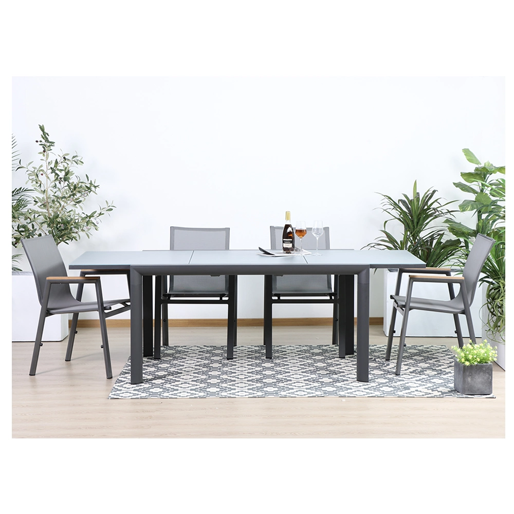 Metal Extensible OEM Foshan Hotel Furniture Outdoor Dining Table Set with Cheap Price