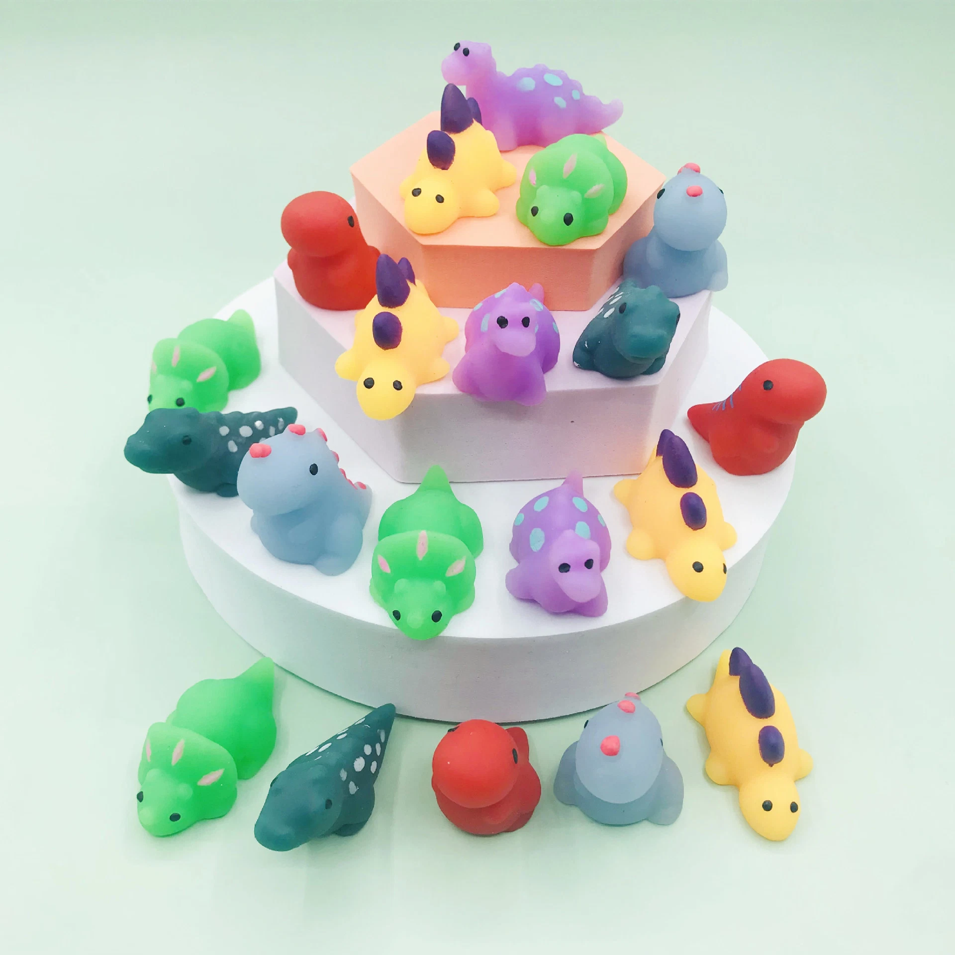 Dinosaur Mochi Squishy Favors de Festa Mini Brinquedos para Alívio do Estresse para Crianças.