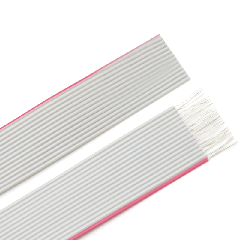 1.27mm UL2651 Red Edged Gray Flat Cable 28AWG 26AWG PVC Insulated Flat Ribbon Cable with Connector