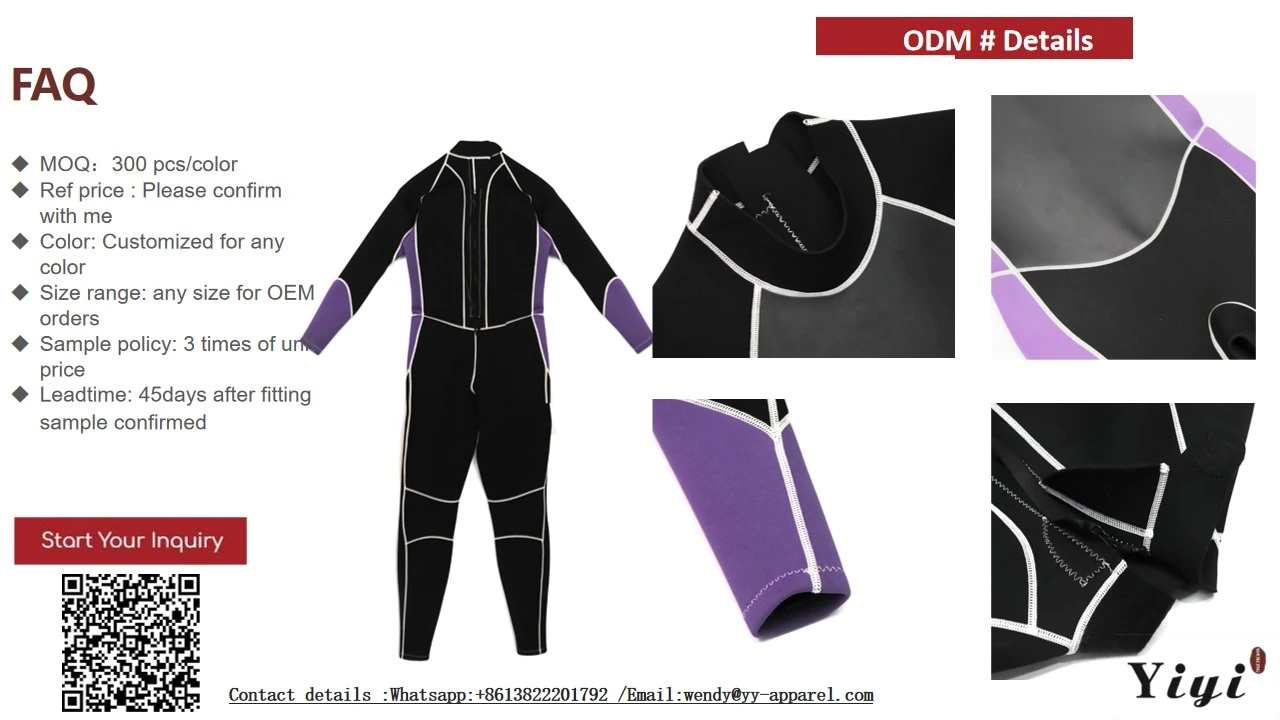 Lange Taucherbekleidung Wetsuit 3mm Neopren Traje De Buceo Frauen Schwimmen Tauchen Speerfischen Surf Wetsuit Beliebte Verkäufe Hoch Qualität Großhandel Custom