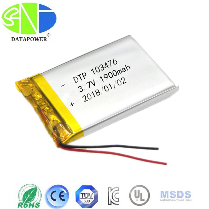 Dtp 103476 Li Polymer Battery 3.7V 1900mAh Rechargeable Lipo Battery for Digital Device