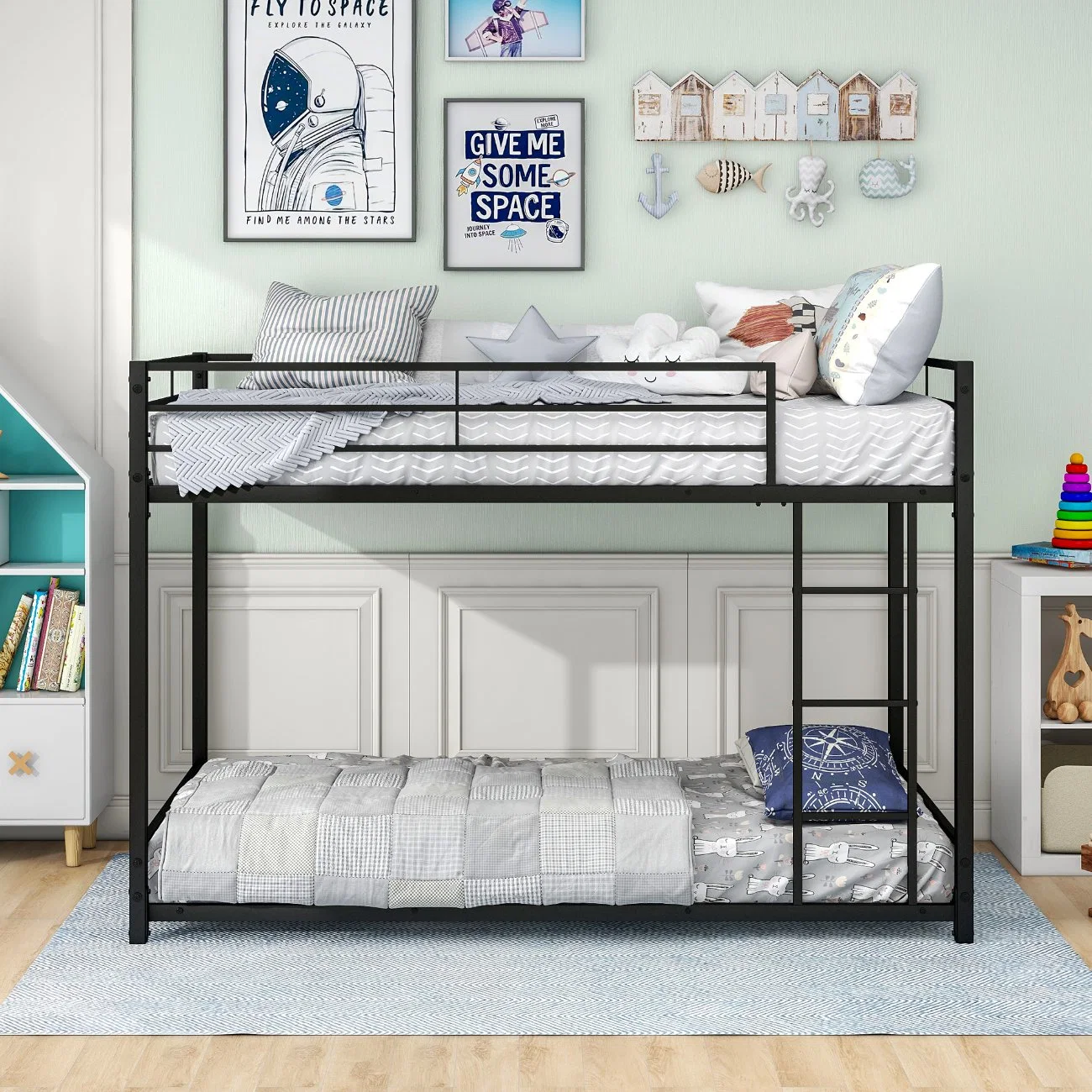 Simple Iron Bunk Bed Modern Adult Children High and Low Bed