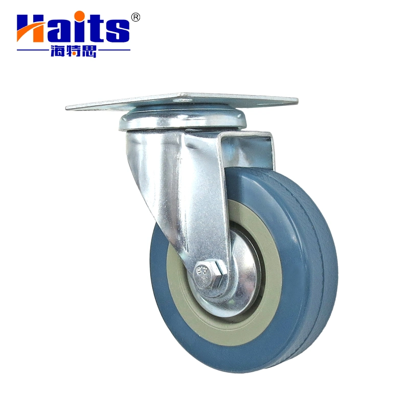 Rubber Nylon Light Duty Zinc Alloy Plate Trolley Wheel