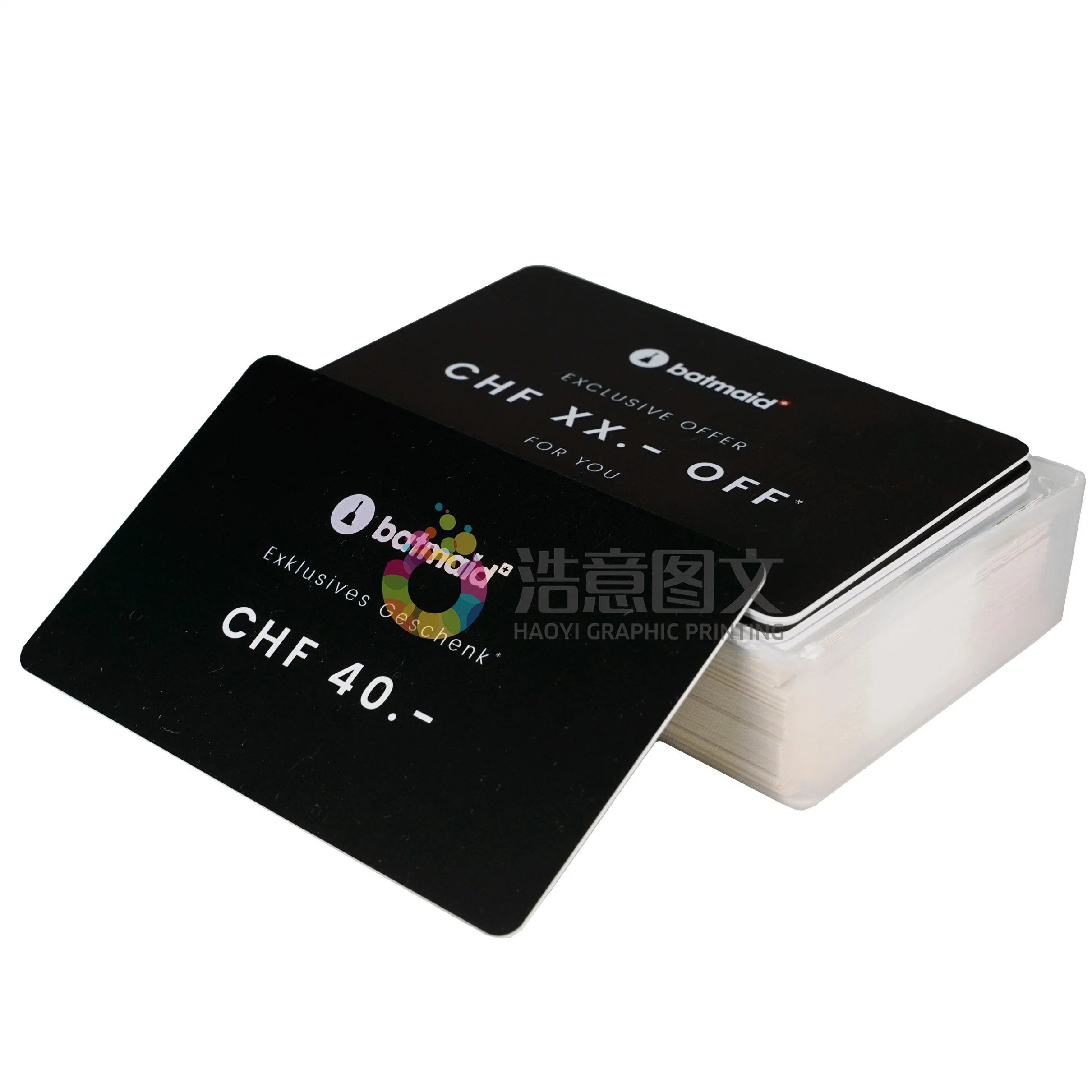 China Mayoreo producción profesional de PVC Card plástico transparente a medida Tarjeta de Frosted Hot Stamping VIP Tarjeta de miembro Business