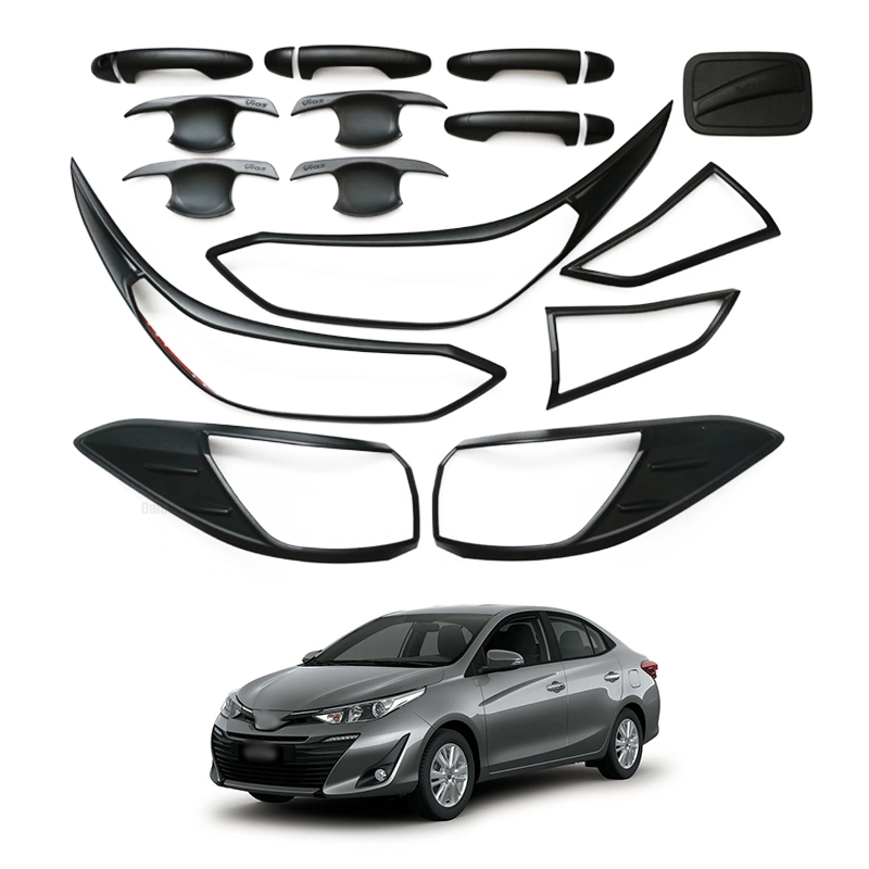 Couvercle de réservoir à gaz personnalisé couvercle d'éclairage autres accessoires extérieurs carrosserie Kit combiné Chrome Matte Black pour VIOS 2014 2021