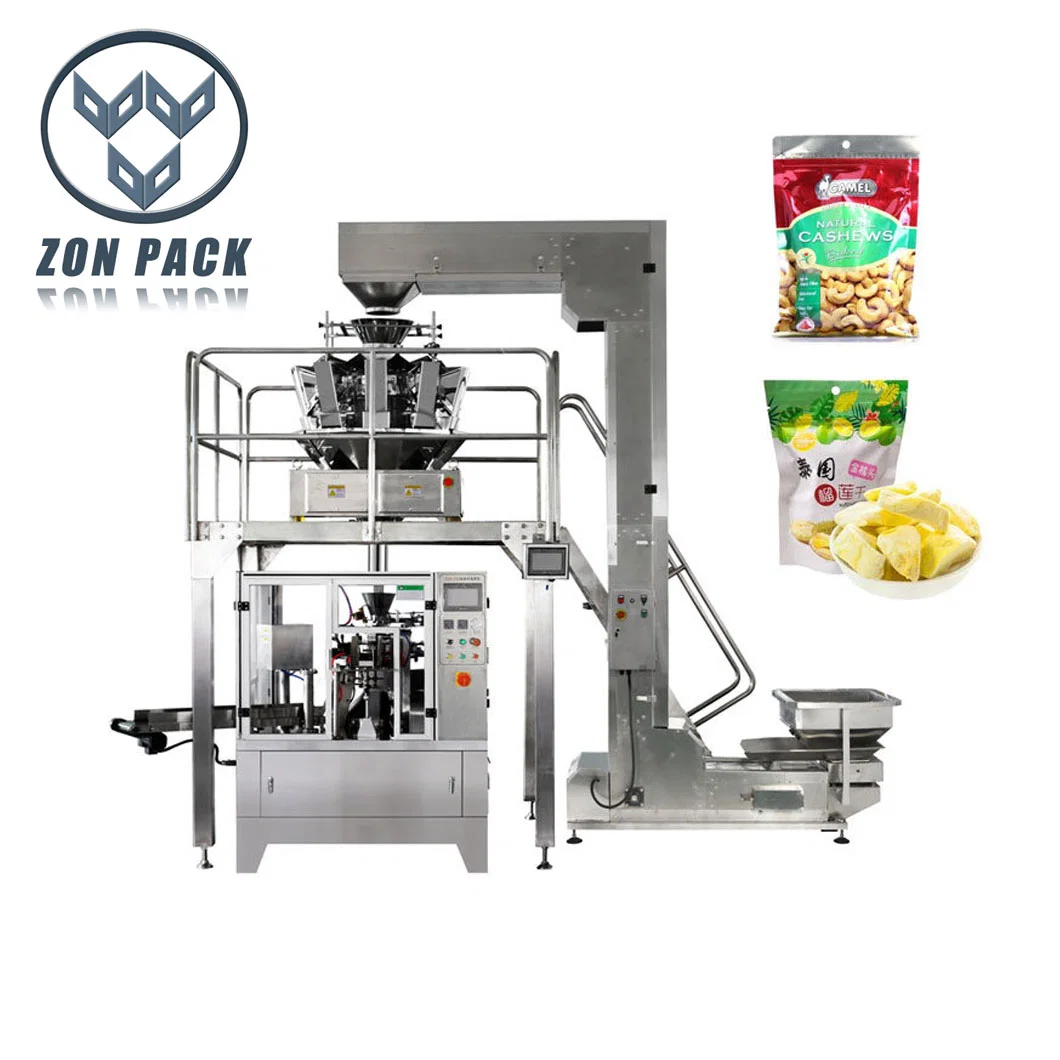 Doypack Stand up Pouch Zipper Bag Rotary Filling Packing Machine with Multihead Weigher