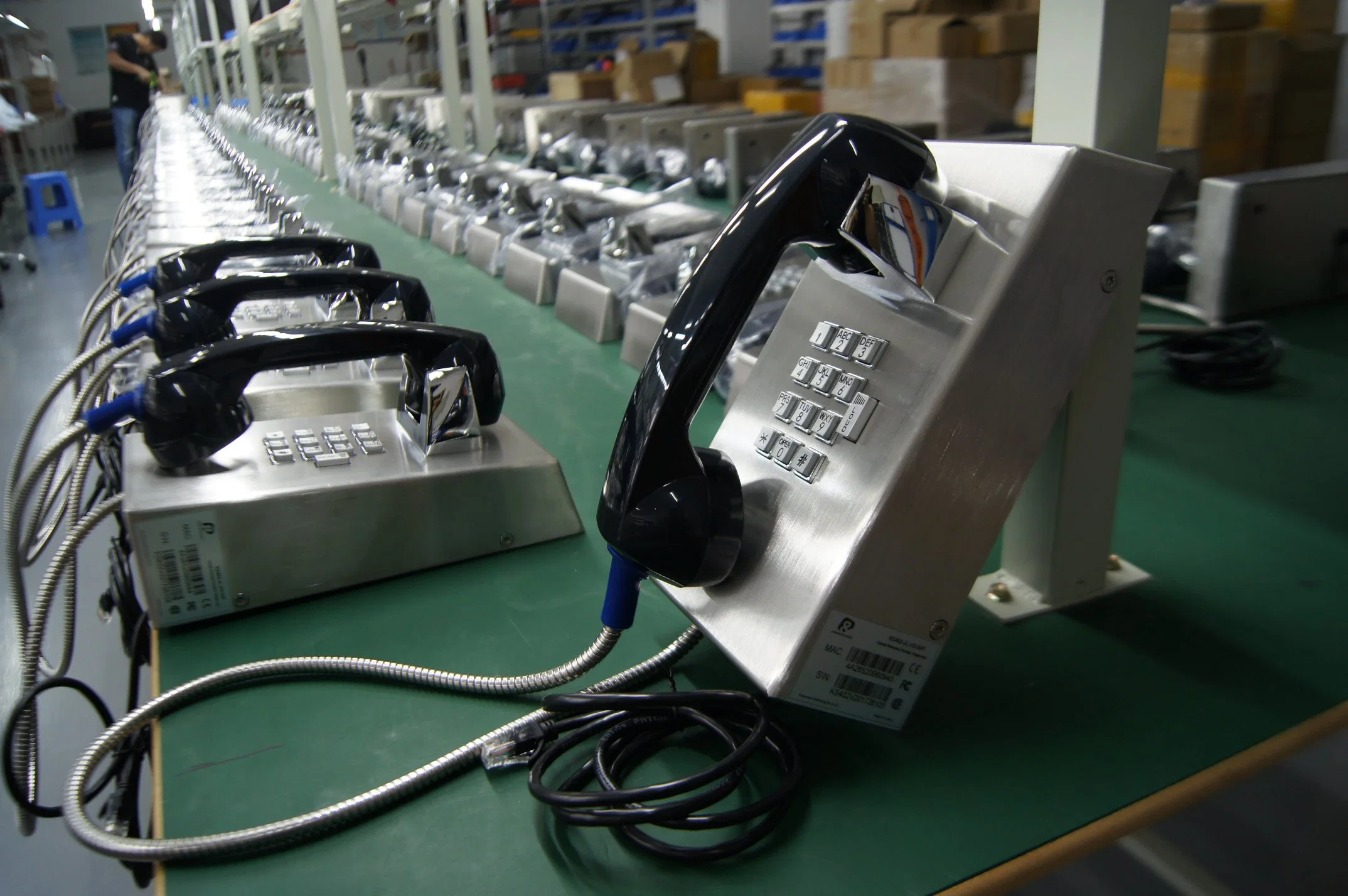 Vandal Resistant Prison SIP Telephone with LCD Display, Rugged Jail Telephone