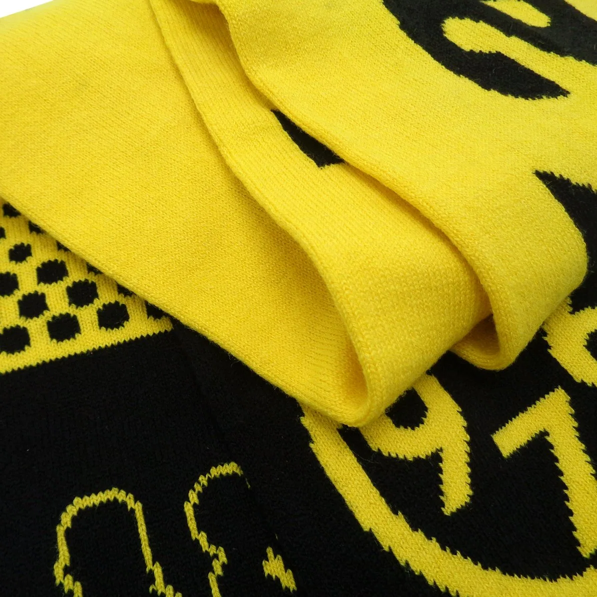 Bufanda deportiva de fútbol para aficionados unisex tejida a mano en jacquard acrílico personalizado