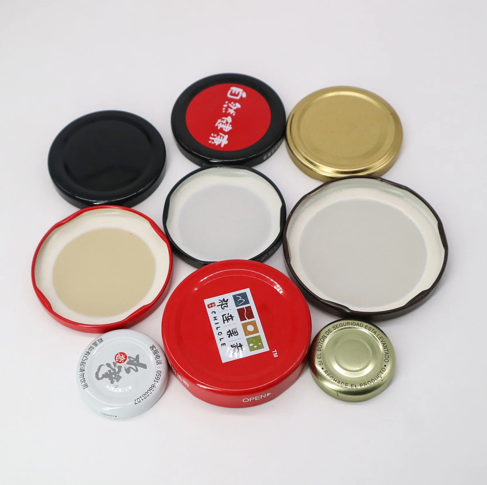 High quality/High cost performance  Size 38# 43# 48# 53# 58# 63# 70# 82# Metal Twist off Lids Tinplate Lug Caps Bottle Cap