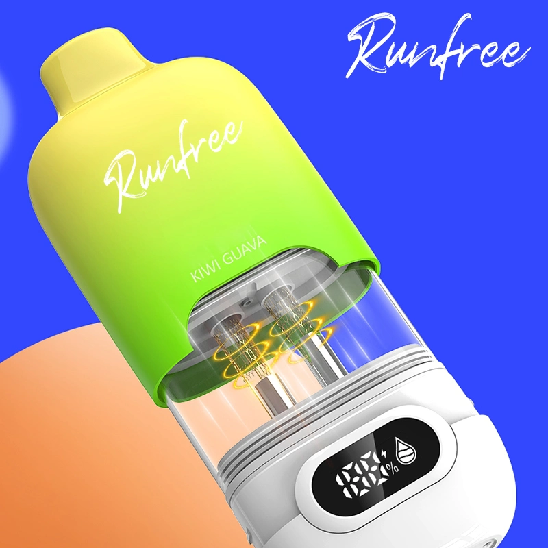 Runfree Factory Wholesale Smart Display 8000 Puffs Vape Disposable Vaporizer Double Mesh Core Adjustable Airflow E-Cigarette