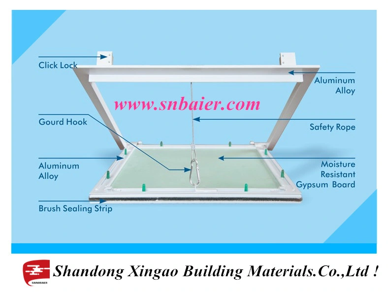 Intervalo de valores de China de aluminio de la puerta de planchas de yeso Panel de acceso