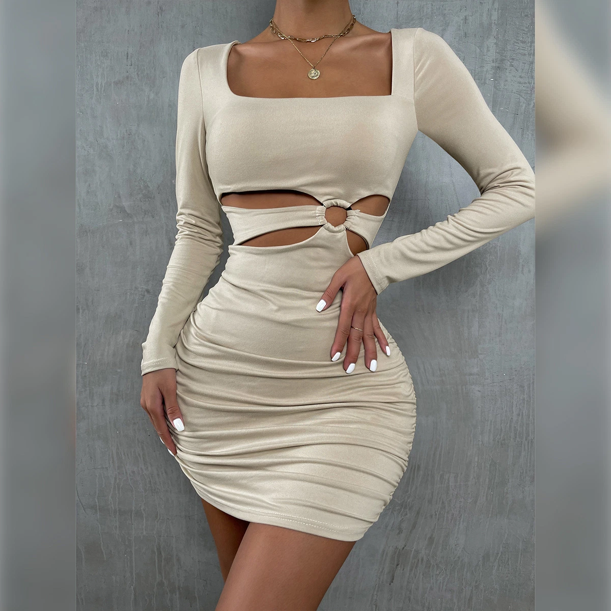 Solid Color Slim Wholesale Sexy Evening Slip Prom Women Dress