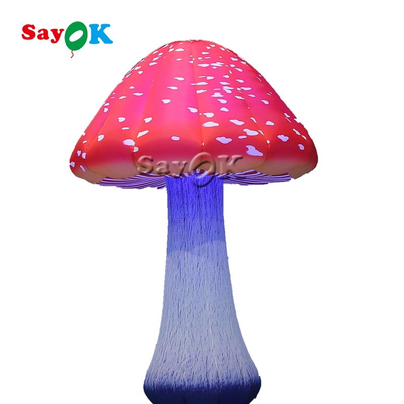 2m/6.56FT Outdoor Party Event Inflatable Mushroom with LED Durable Advertising Inflatable Mushroom LED Model