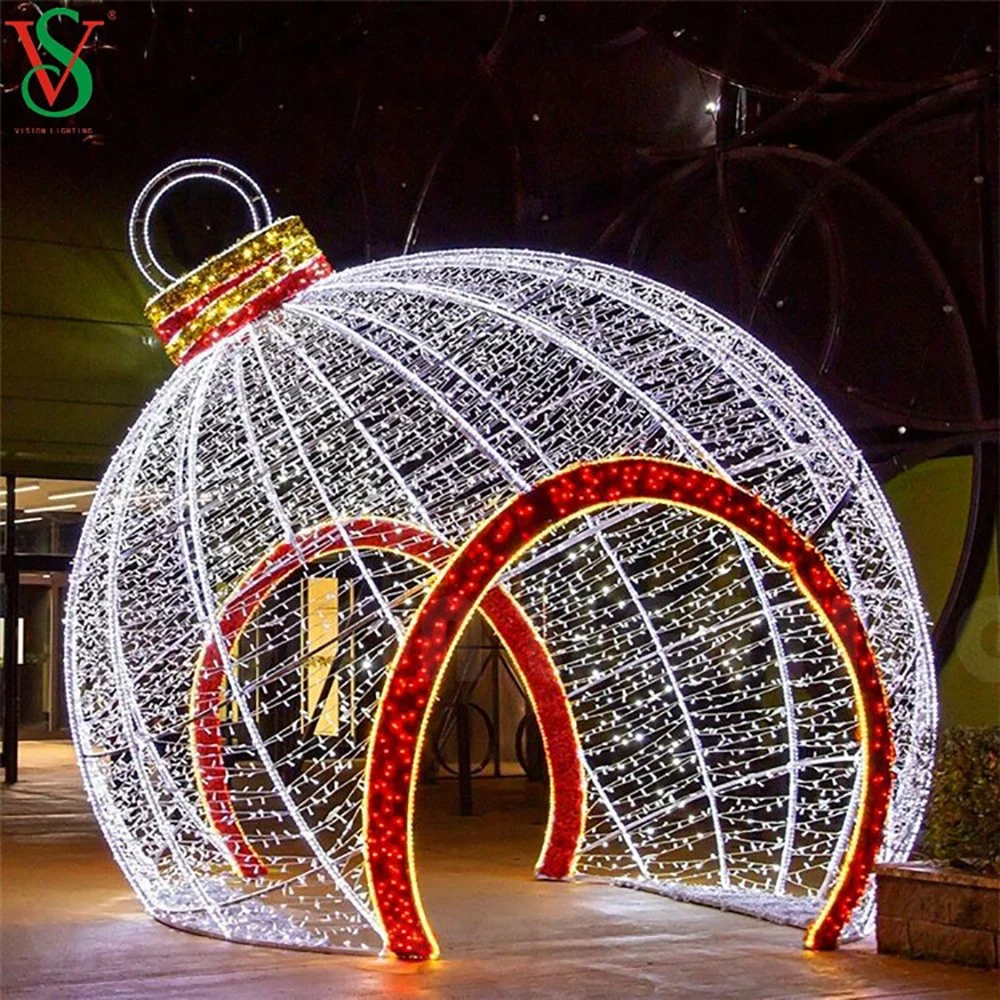 Weihnachten im Freien 3D Skulptur Giant Ball Arch Motiv Dekoration Licht