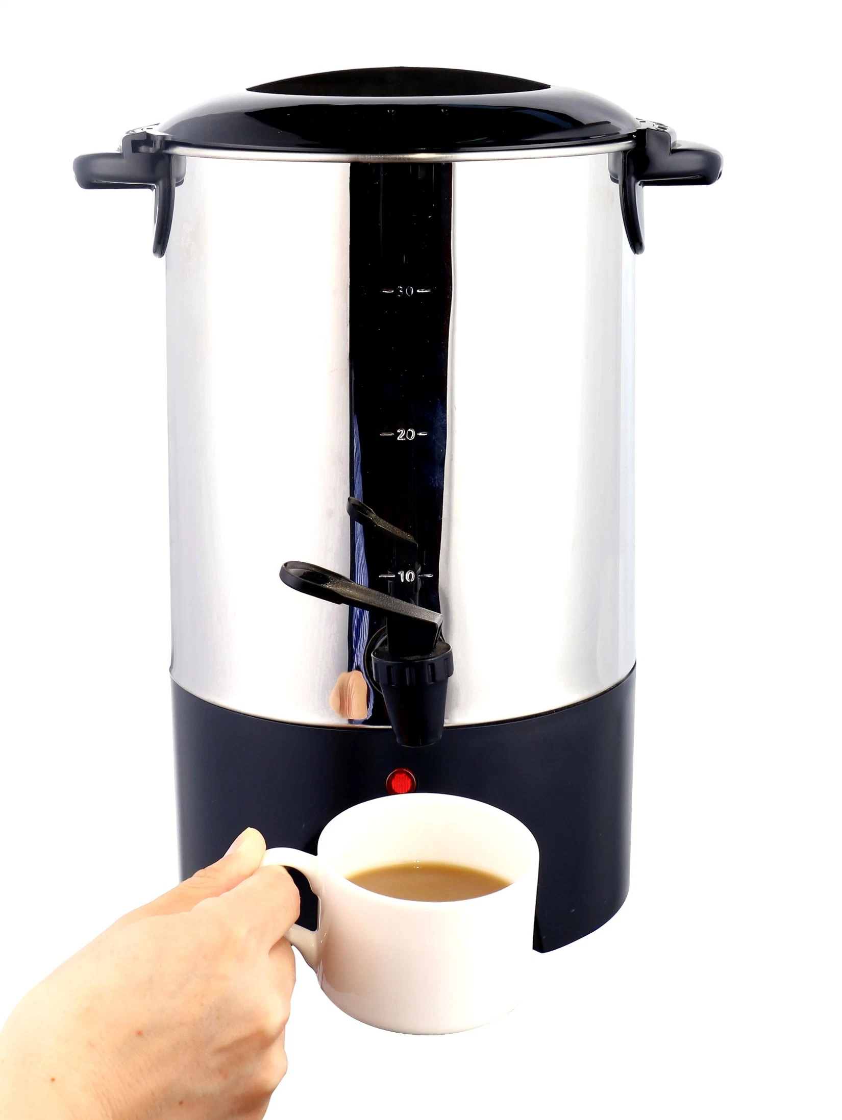 6L Acero inoxidable Café percolador eléctrico Café Urn agua caliente Dispensador