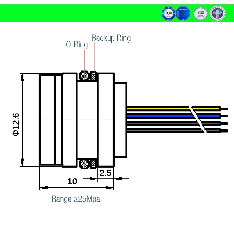 Pressure Sensor Compact Size Piezoresistive 0-10bar-1000bar Dia. 12.6mm