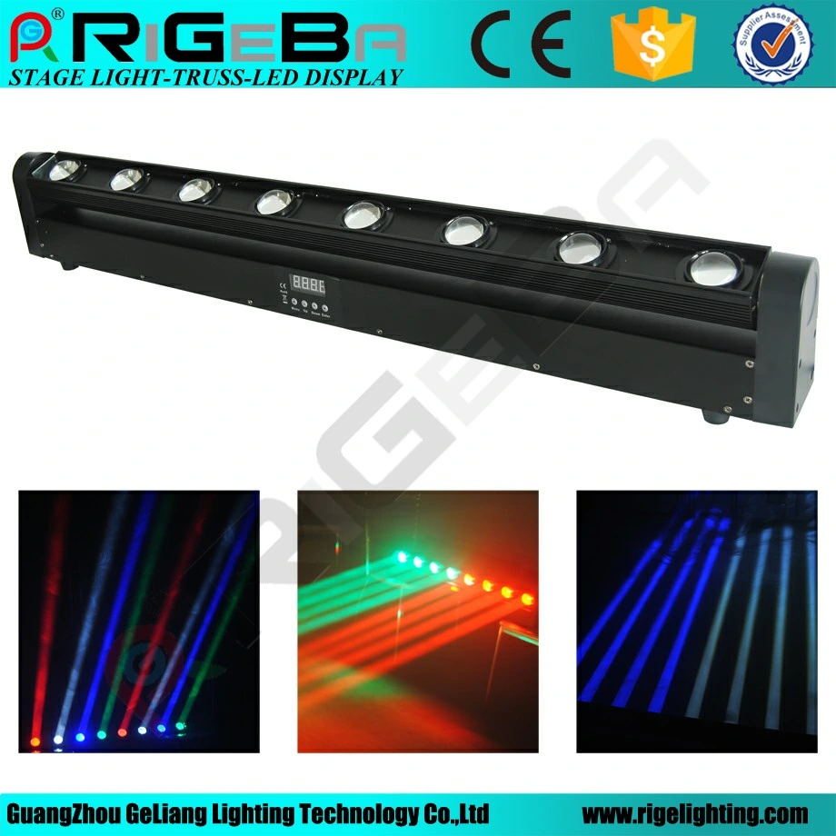 Stage disco Bar DJ cree 8LEDs 10W RGBW 4en1 Spot Barra de cabezal móvil LED del haz